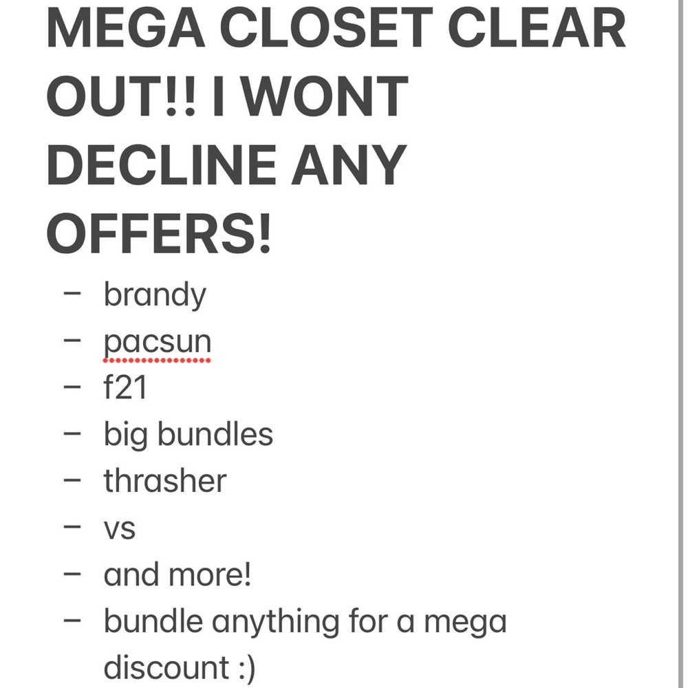 SEND ANY OFFERS I WONT DECLINE!